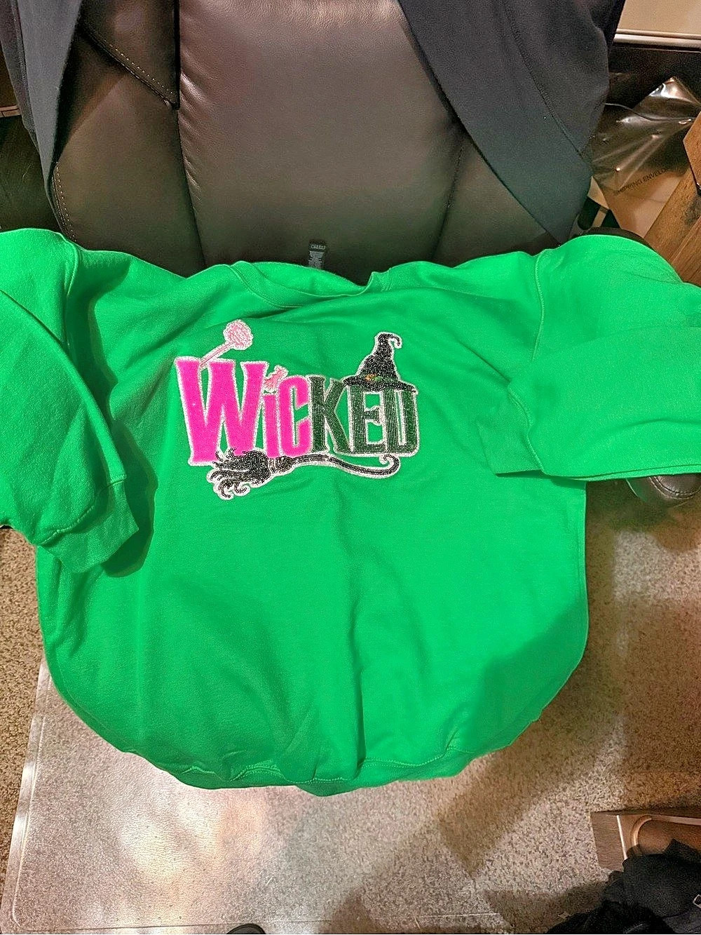 Queen of Sparkles x Wicked Character Profile Sweatshirt Wicked Graphic Green &